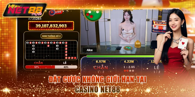Đặt cược không giới hạn tại casino NET88